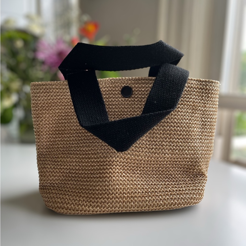 Rattan Purse - Black Handle